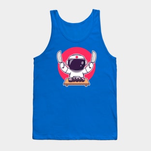 Cute Astronaut Sushi With Knife Tank Top